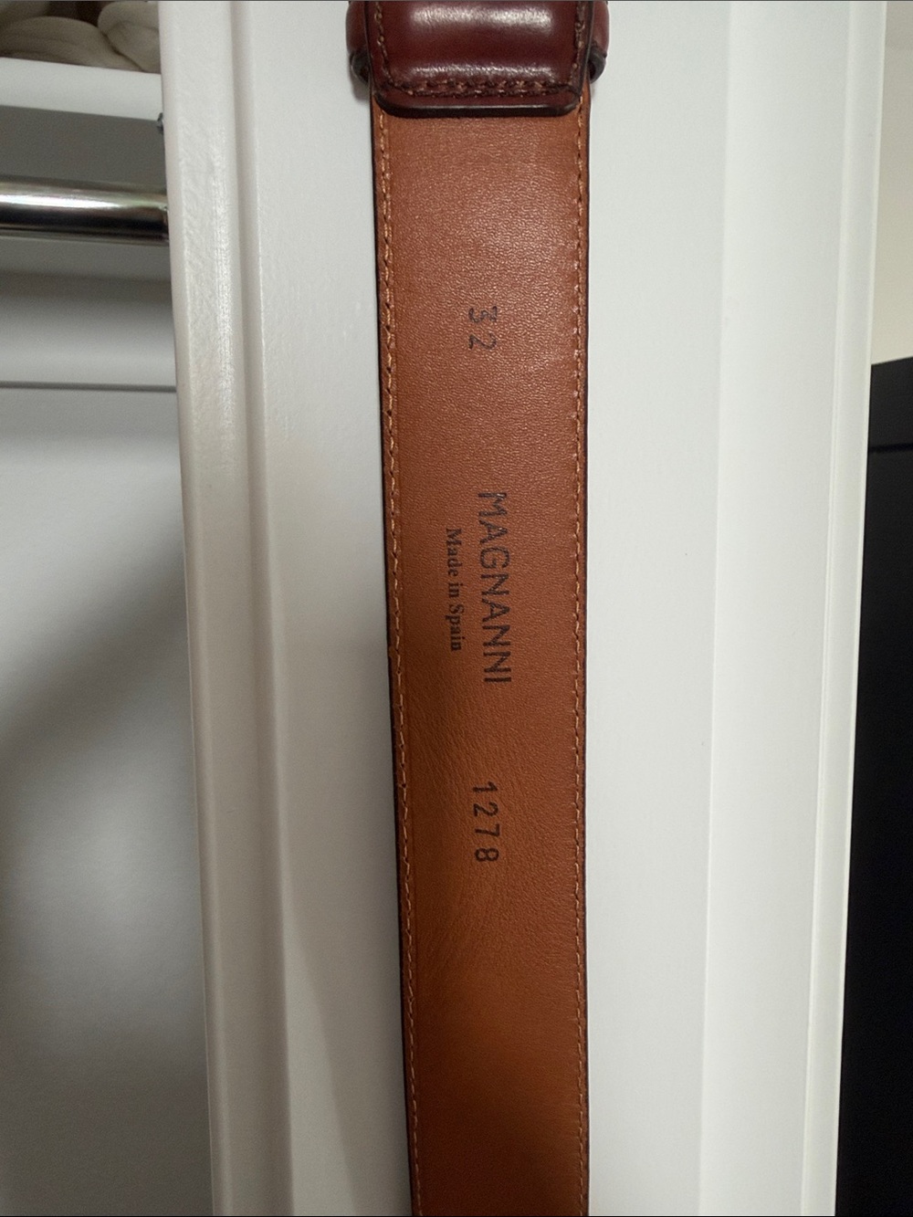 Magnanni Men's Leather Belt in Cognac Brown size 32